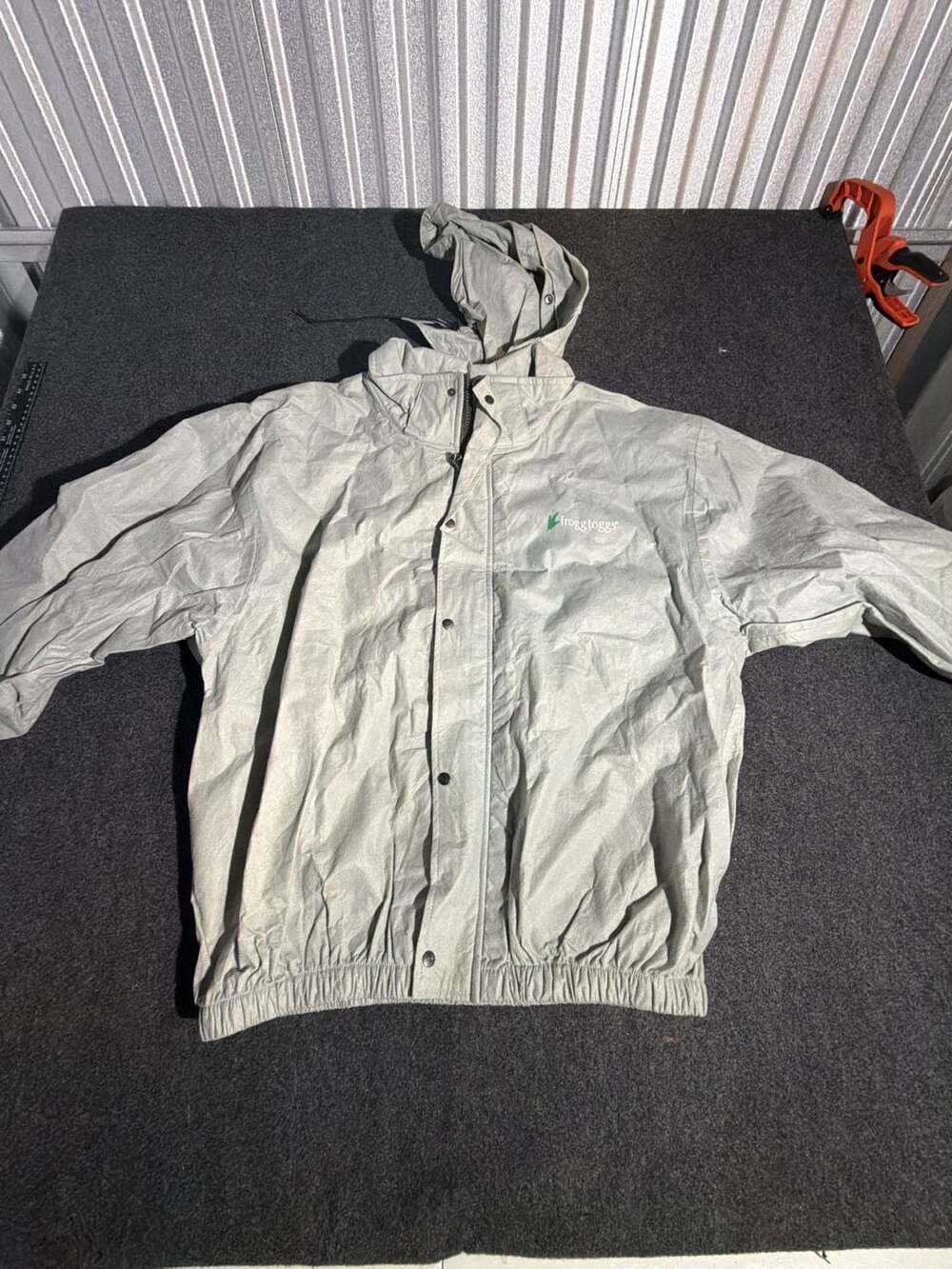 Frogg Toggs Rain Jacket Size L Gray Pro Action Hooded Full Zip